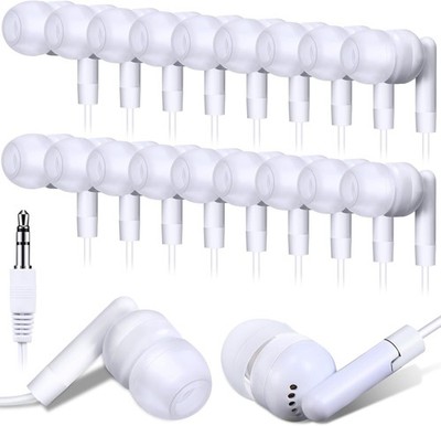 100 Pack Wired Earbuds Bulk for Classroom Ear Headphones Wired Basic Student Ear