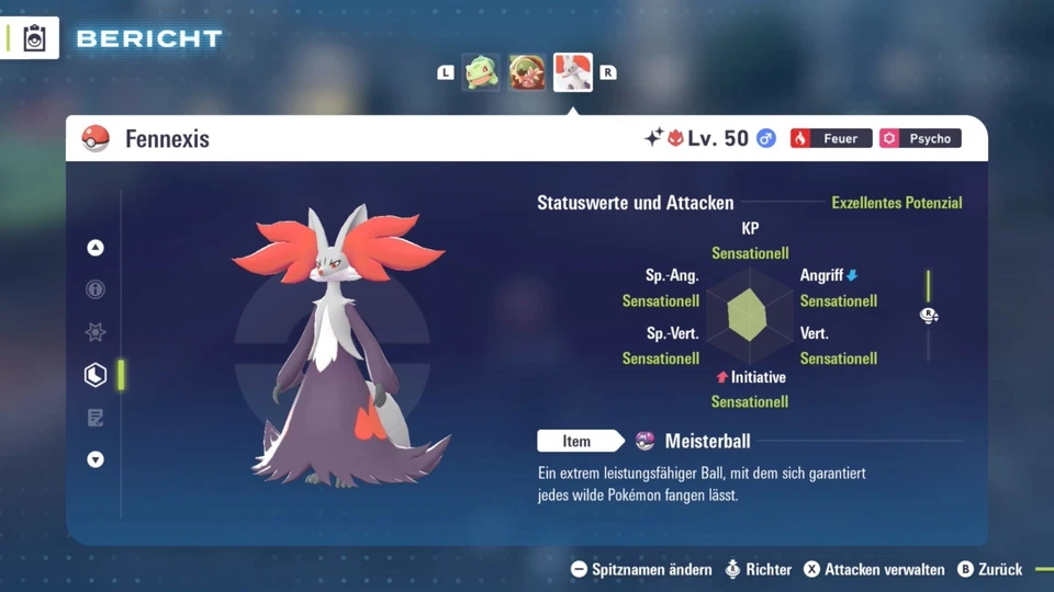 NINTENDO Shiny Alpha Fennexis - 6IV/DV - Pokemon Legenden ZA - Legends ZA