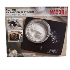 Taylor Waterproof Digital Kitchen Scale 30 lb Capacity Expanded Platform New