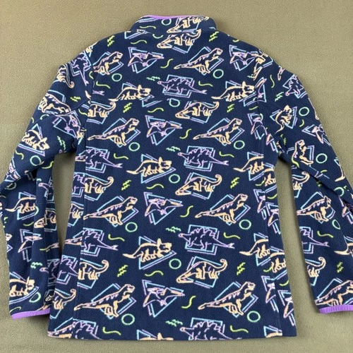 Chubbies Jacket Mens Medium Blue Dinosaur Fleece Pullover 1/4 Zip Sweatshirt image 9