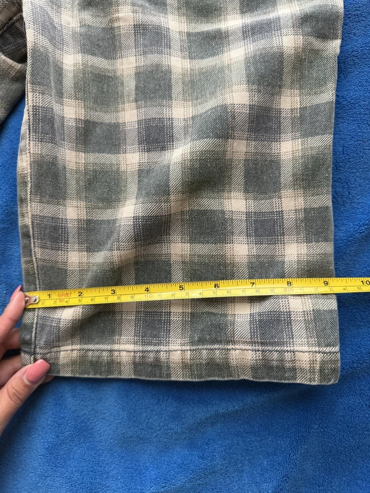 VTG 90s Mens 28 Sostanza Green Plaid Denim Long Shorts Jorts Grunge Streetwear - Image 3 of 4