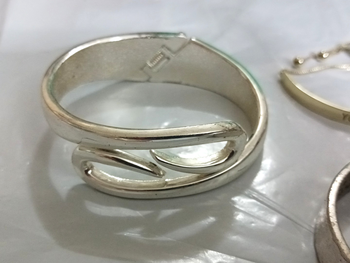 Bracelets. silvertone goldtone, hinge, toggle, sl… - image 8