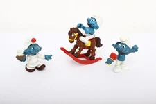 Smurfs Lot of 3 Vintage Schleich Smurfs