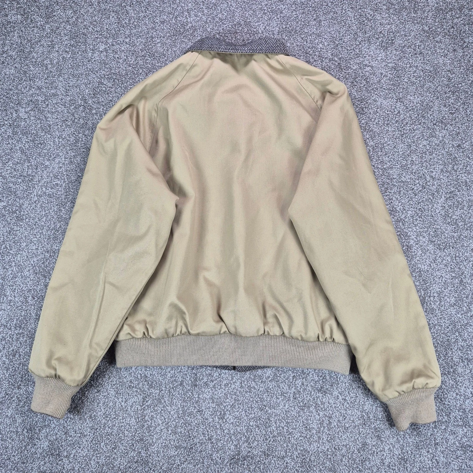 Vintage Lands End Jacket Mens Large Wool Reversible Herringbone Bomber USA Made - product detail image 8