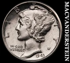 1943-D Mercury Dime- Full Split Bands Choice Gem Brilliant Uncirculated #i287