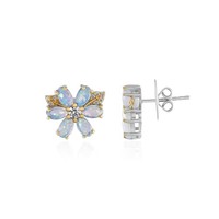 Cavill Damen Silberohrringe 925 Sterling Welo Opal Blumen 2,00Ct Zirkon