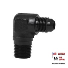 6AN to 3/8" NPT Male Fitting Adapter Aluminum 6AN to 3/8 NPT 90 Degree