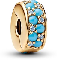 Pandora Aquablaues Clip-Charm 763902C01 Charm AnhäNger