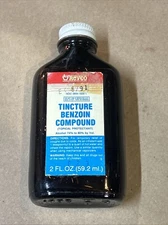 Vintage Revco Compound Tincture of Benzoin Bottle Glass MOSTLY FULL Used
