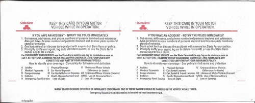 STATE FARM GEORGIA INSURANCE POLICY INFORMATION CARD 2024 - Picture 2 of 2