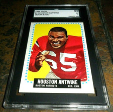 ERROR 1964 Topps Football #2 Blank Back HOUSTON ANTWINE BOSTON PATRIOTS EX SGC 5
