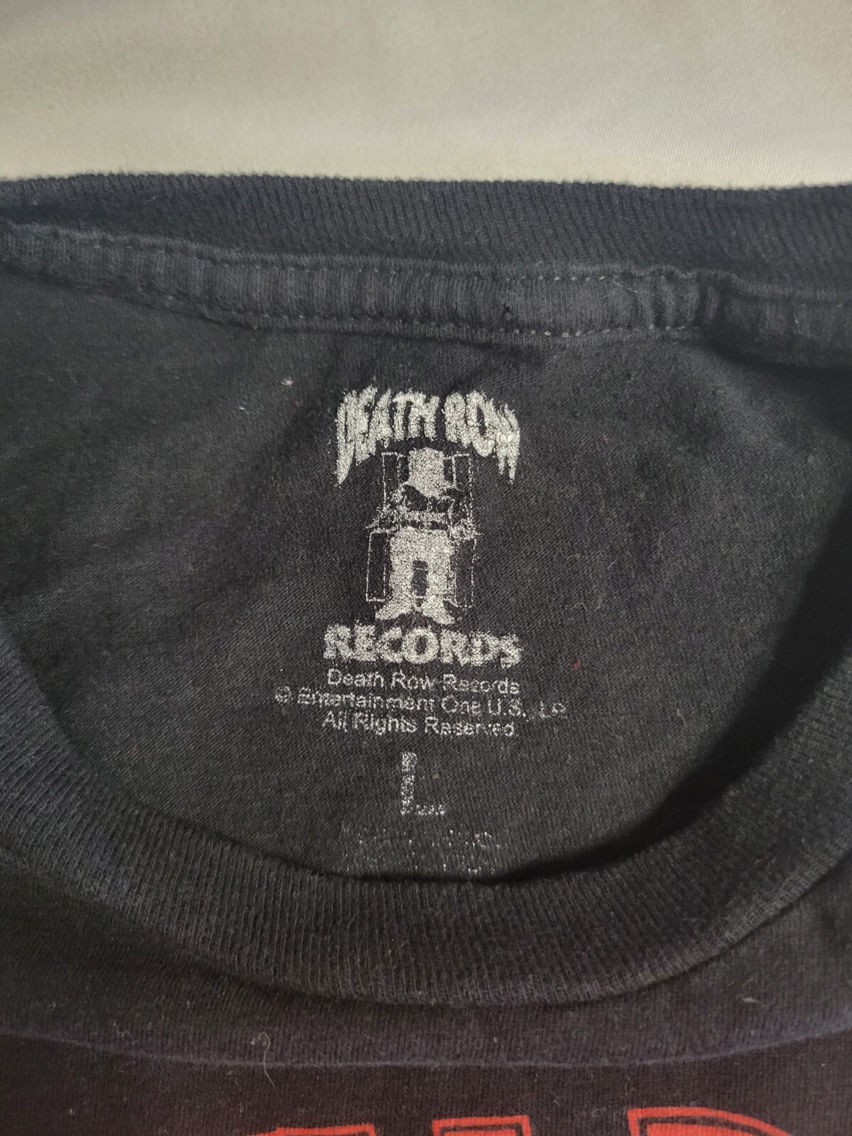 FILA T shirt grafica fronte rosso Death Row Records (taglia L)