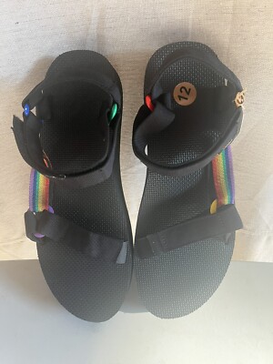 Mens Teva Mid Universal Pride Sandals NEW Teva Mid Universal Pride Black Rainbow Sandals 1122010  main image 4