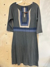 Prana Gray 3/4Sleeve Round Neck Tight Knit Knee Length Sweater Dress Size S