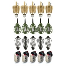 5/10pcs Cage Feeders Carp Fishing Inline Method Maggot Metal Spring Lead 15g-30g