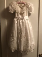 Custom Little Girls Formal Dress Very Intricate Detail Pearls And Beading Size 5