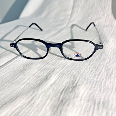 Vintage Wicked Converse All Star Black Silver tone Eyeglasses Frames Only By REM