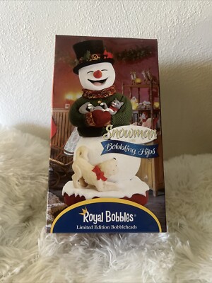 Royal Bobbles Snowman BobbleHIPS Christmas Bobblehead, Premium Polyresin Lifelik