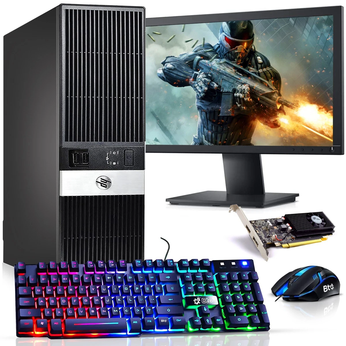 HP Gaming PC Desktop Computer Intel i5 4th 16GB 1TB NVIDIA GT 1030