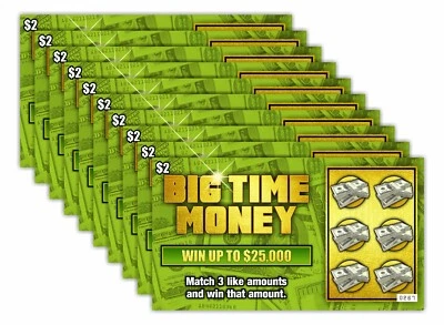 LARKMO Prank Gag Fake Lottery Tickets Big Time Money 10 Tickets, Each Wins $25,000
