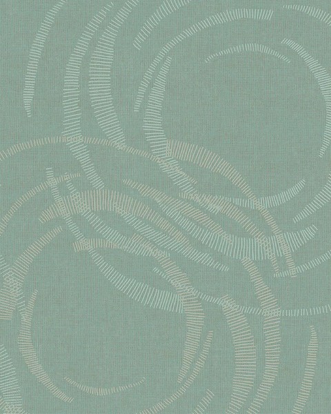 Tapete Vlies Marburg Merino Grafisch Kreise TüRkis Gold Glanz 59123 (4,68€/1Qm)-image