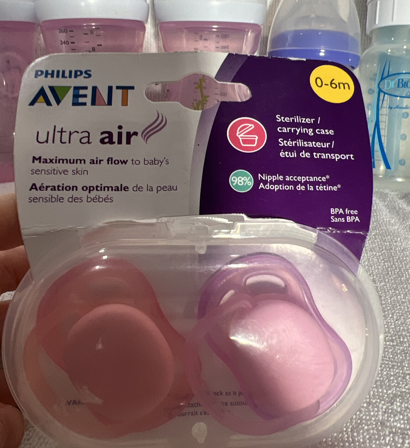 Dr. Brown And Phillips Avent Baby Bottle Lot Of 6. Avent Ultra Air.