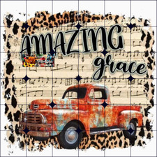 Sublimation Print Amazing Grace Truck Western Ready to Press Heat Transfer