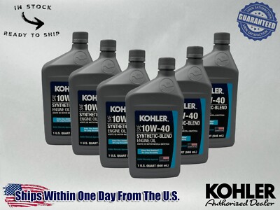 Kohler Genuine OEM SAE 10W-40 Synthetic-Blend Engine Oil 25 357 71-S-6PACK