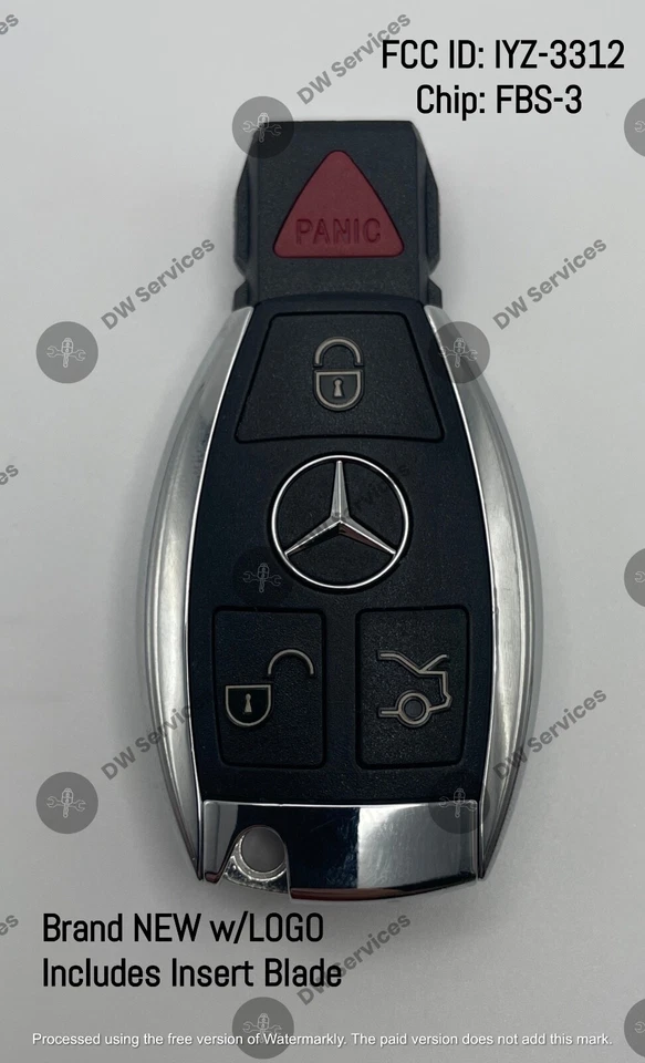 ¡NUEVO! Mercedes Benz 2009-2017 llave sin llave Go Fobik FBS3 IYZ-3312 PUSH-TO-START Foto 2 de 4