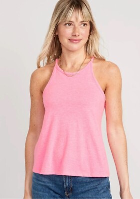 Old Navy Womens Size Small ~ Pink Relaxed Halter Tank Top ~ NWT