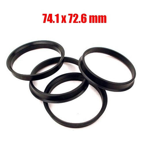 Sleek Design Black Hub Centering Rings 74 1mm x 72 6mm for BMW Wheels
