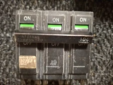 GE THQB3100 3 Pole 3 Phase 100 Amp 240VAC THQB Bolt On Main Circuit Breaker USED
