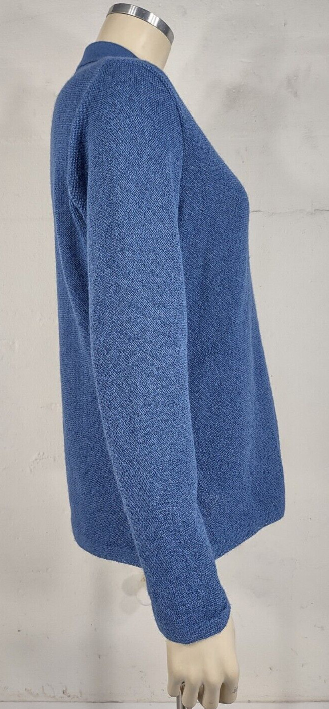 Peruvian Connection blue 100% Alpaca button front… - image 3