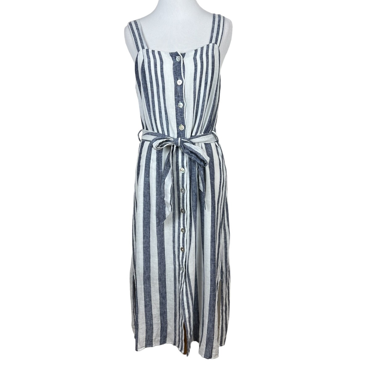 Rails Dress Medium Clement Bay Stripe Blue White Sleeveless