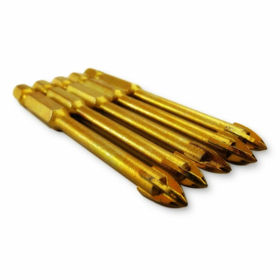 5 x 6 mm Hex Tile Drill Titanium Coated Marble Granite Porcelain Hole Cutter UK - Image 2 of 4