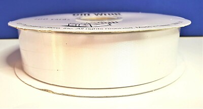 New 100 ft Roll of White Fabric Ribbon 1 3/8 Inch Wide The Container Store