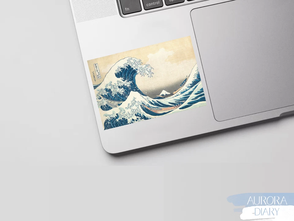 Pegatina The Great Wave off Kanagawa | Pegatina para computadora portátil arte japonés 3,5" x 2,4" Foto 4 de 4