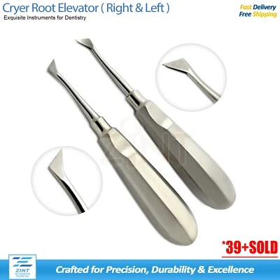 MEDENTRA UK Set Of Cryer Root Elevators 27 28 Dental Tooth Extracting Extraction Surgery CE