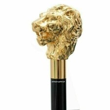 Antique Style Walking Stick Solid Vintage Designer Lion Head Wooden Cane gift