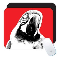 Gift Mousepad : Macaw Sepia Black  White Parrot Bird Animal Cute