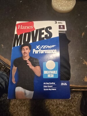 Hanes X-Temp  Breathable Mesh Tagless Crewneck T-Shirts 3-Pack Men's Sz S