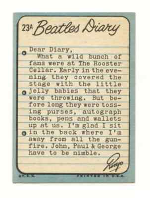 The Beatles 1964 Topps Diary Trading Card No. 23A | eBay