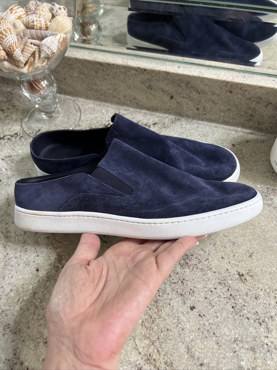 Vince Shoes Slip On Navy Blue Suede Size 8 White Sole  display picture 2