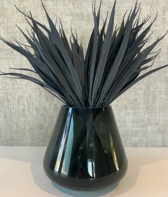 Blumenvase Glas Dekovase Tischvase Vase Blumen Pflanzen Deko Glas grau modern