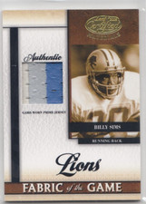 2008 Leaf Certified Materials Fabric of the Game Prime #5 Billy Sims 13/25