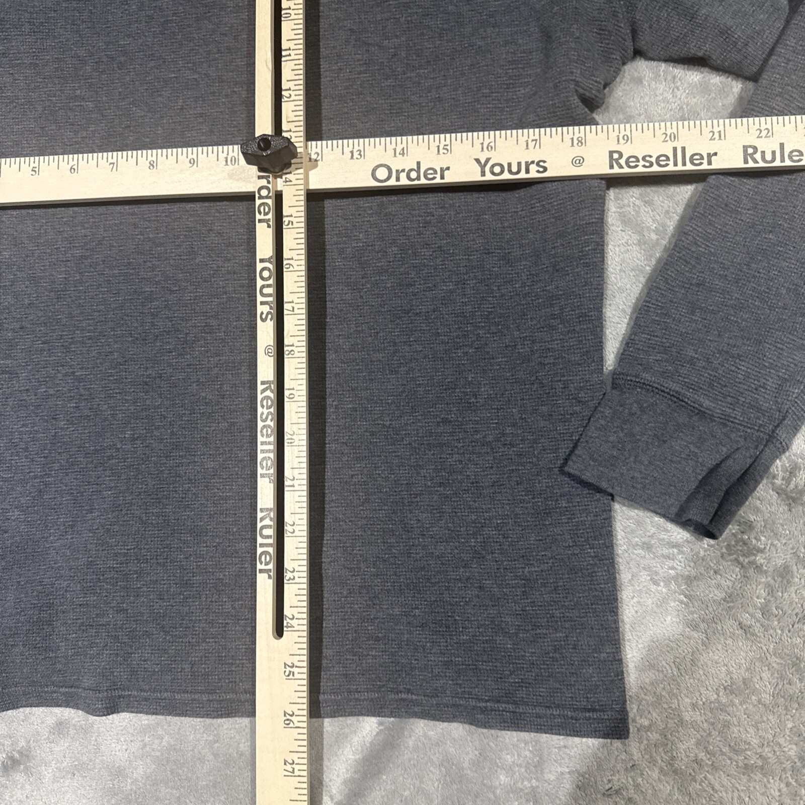 Polo Ralph Lauren maglia waffle termica manica lunga camicia uomo L grigio bianco pony