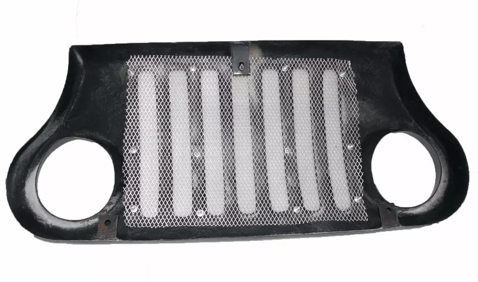 Parrilla delantera de fibra Wrangler negra para Mahindra THAR CRDE Jeeps S2u Foto 4 de 4