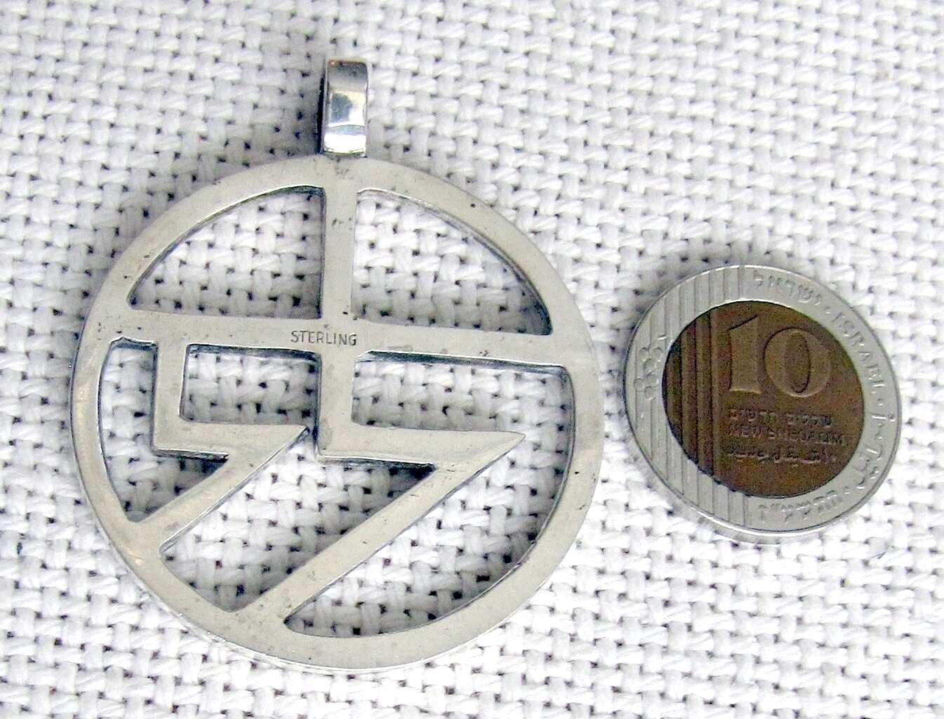 Oriental vintage solid silver sterling symbol pen… - image 4