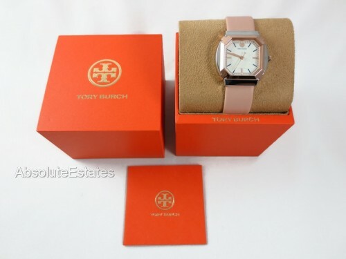 Tory Burch Blake Two Tone Rose Gold & Silver Pink Leather