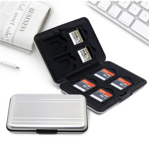 SDXC Storage Aluminum Case Micro SD Cards Holder Case Memory Card Protector Box - Picture 10 of 17